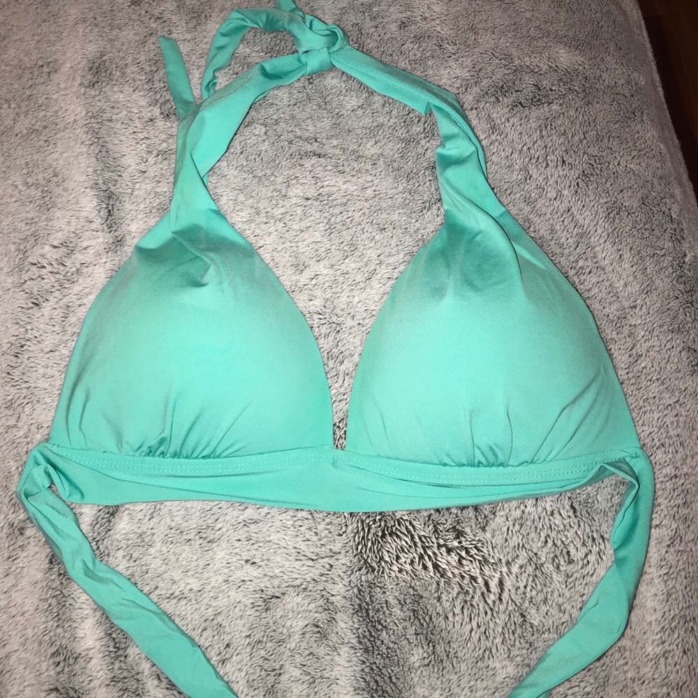 Blue triangle bathing suit top
